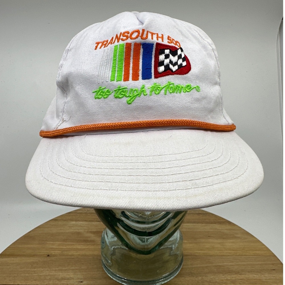 Transouth 500 Race Cap White Snapback Embroidered Logo Made in USA